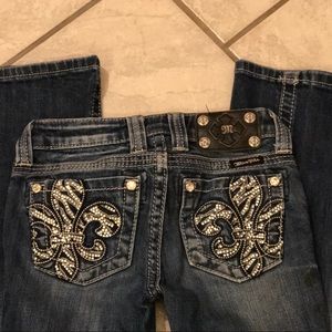 Girls kids size 10 miss me jeans bling zebra boot